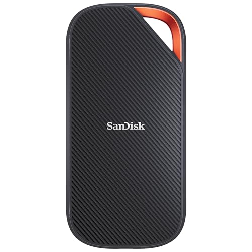 Sandisk Extreme Pro SSD portable external with USB4, 4 TB, 40 GB/s, up to 3800 MB/s reading speed and up to 3700 MB/s of writing speed