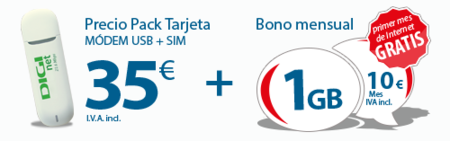 Digi Mobil va a por el mercado de bonos prepagos para módem USB: 1 Gb por 10 euros al mes
