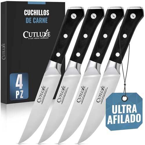 Cutluxe Cuchillos de carne - Juego de 4 cuchillos de carne