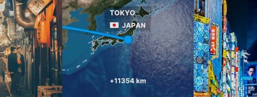 How to create a trip animation with a plane going from one point to another and showing photos at each destination 