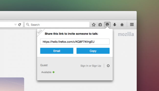 Firefox Mozilla Hello