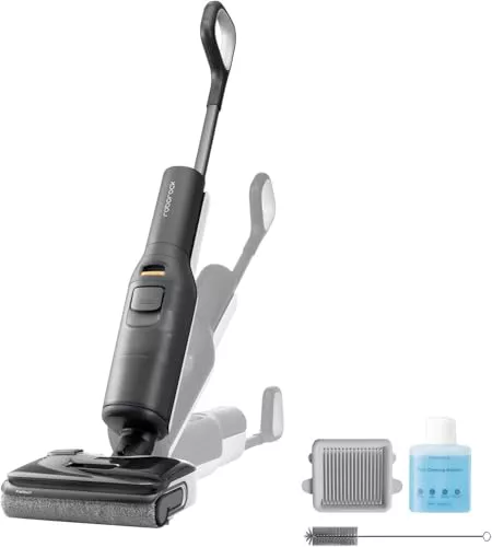 roborock F25 LT Aspiradora en Seco y Húmedo, Aspiradora-Fregona de 20.000 Pa para Suelos Duros, Autolimpieza con Agua Caliente a 90 °C, Secado Rápido, Limpieza de Bordes, Diseño Plano de 180°