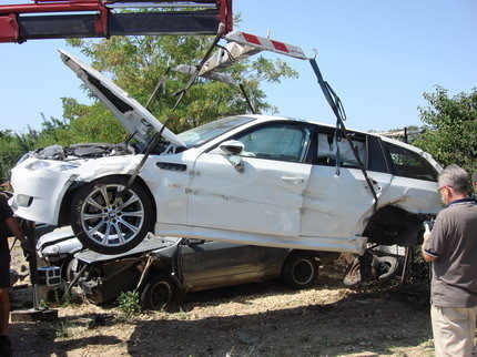 BMW M5 Touring pinchazo accidente