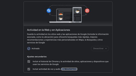 Distintas opciones de privacidad