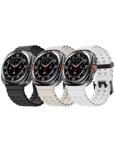 NotoCity Repuesto para Samsung Galaxy Watch Ultra, 47mm Correa de Silicona Suave para Samsung Galaxy Watch Ultra(Negro+Banco+Estrella)