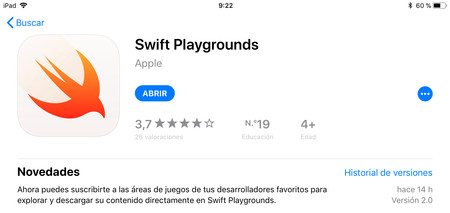 Ya disponible Swift Playgrounds 2.0, con soporte para suscripciones