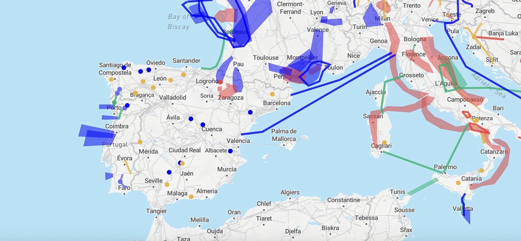Dos gigantescos cables submarinos entre España e Italia, entre los grandes proyectos de interconexión eléctrica europeos 