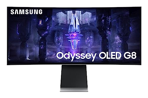 SAMSUNG LS34BG850SUXEN Monitor Gaming Curvo OLED Odyssey G8 de 34 Pulgadas, QHD Ultra Wide 1440p, 21:9