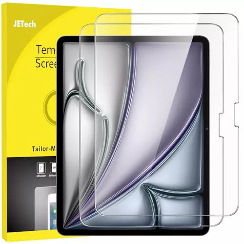 JETech Protector de Pantalla para iPad Air 13 Pulgadas M4/M3/M2 (2026/2025/2024), Cristal Vidrio Templado 9H, HD Transparente, 2 Unidades