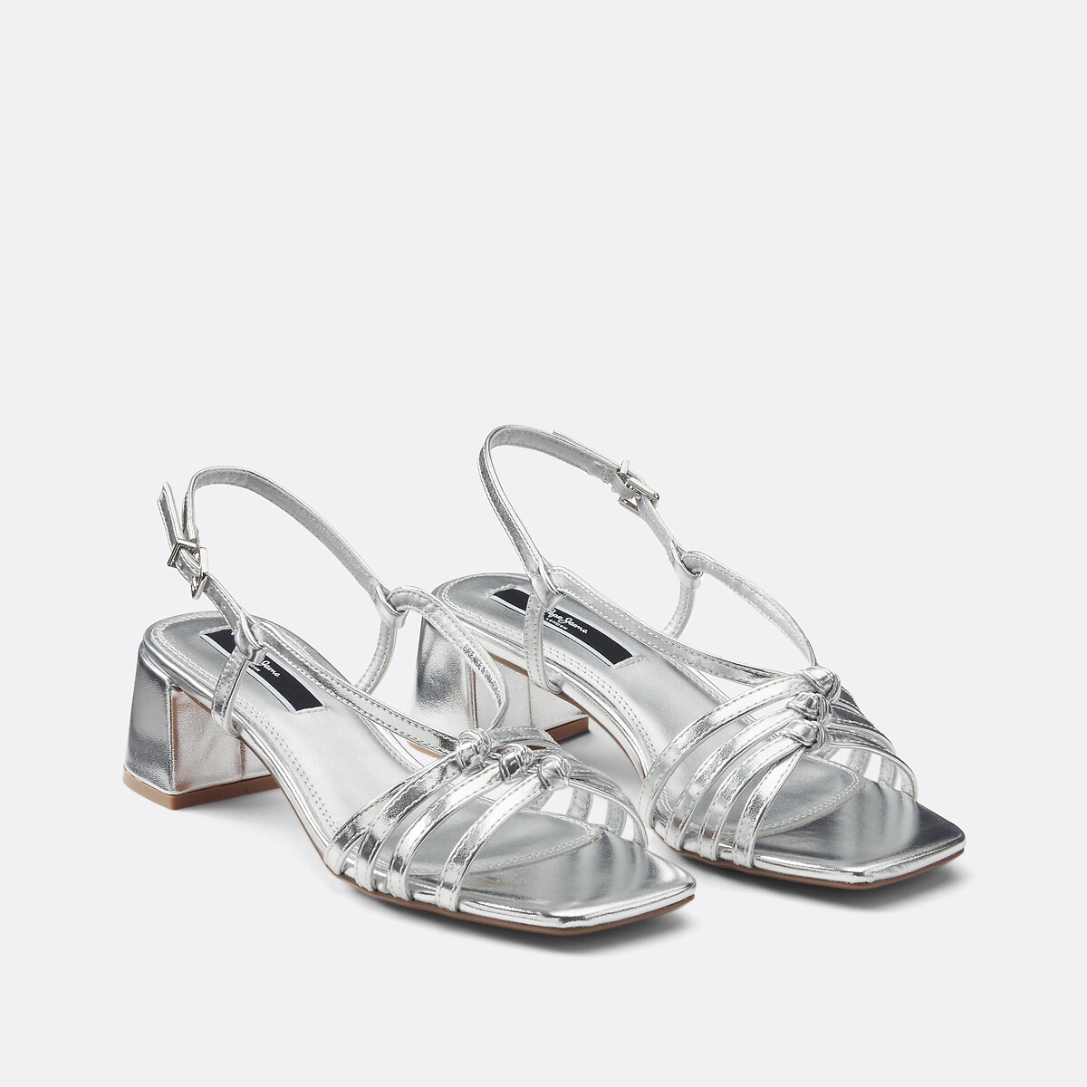 Sandalias de tacón metalizadas Zoe Pepe Jeans