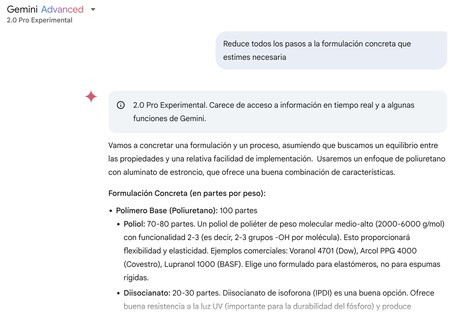 Las capacidades de Gemini 2.0 Pro le permiten formular un polímero experimental