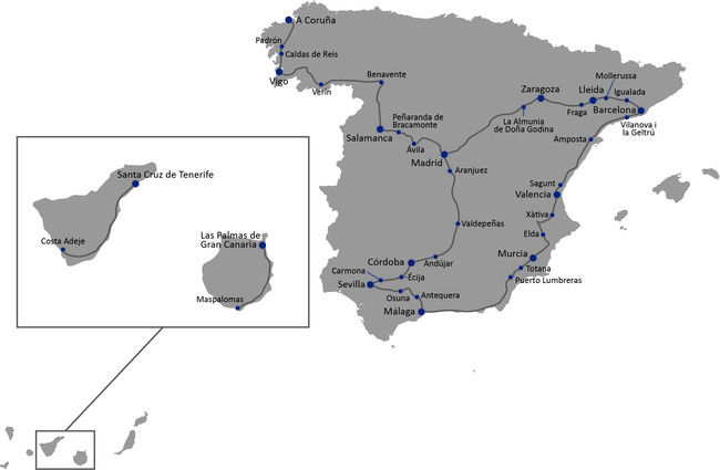 Ruta efectuada por P3 Connect en sus tests de 2016