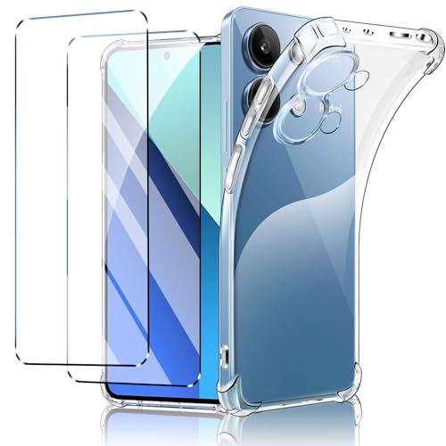 New&Teck - Funda para Xiaomi Redmi Note 13 4G + 2 Vidrio Templado Protector de Pantalla