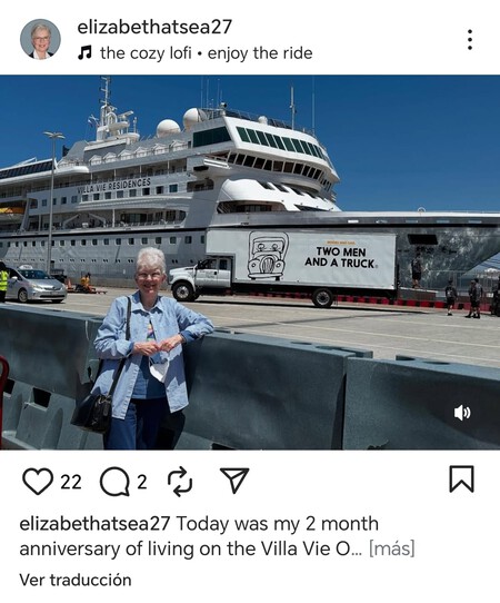 Jubilada que vive en un crucero