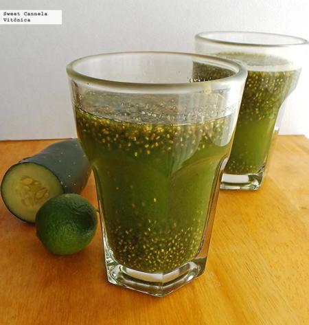 Agua de chía con menta y pepino. Receta saludable