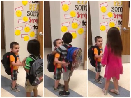Música, dibujo y... ¡abrazos! Alumnos de una guardería de Texas comienzan su día con muestras de afecto