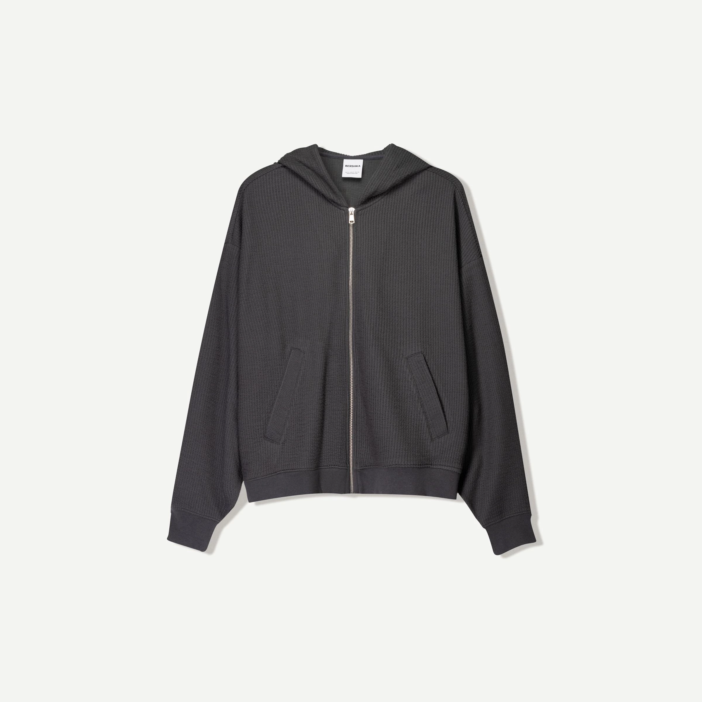  Sudadera cremallera boxy cropped capucha 