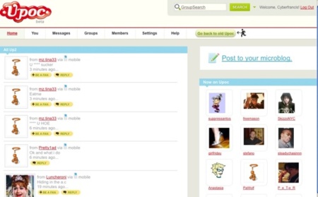 Upoc, otro servicio de microblogging con soporte de grupos