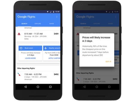 Google Flights quiere que vueles más barato