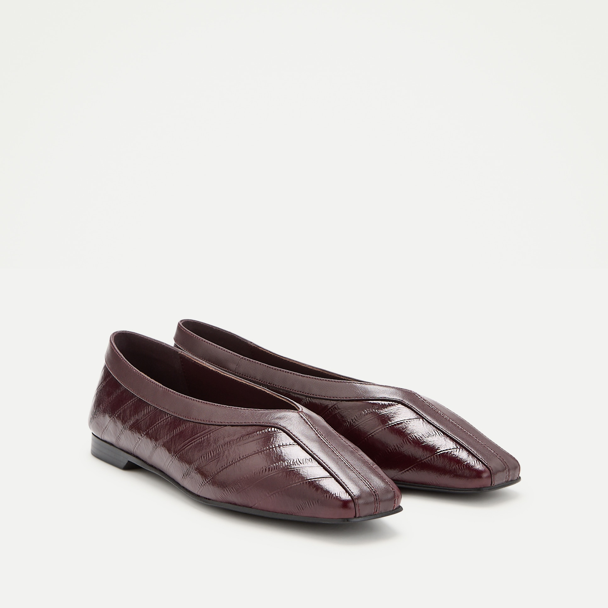 Zapato plano, cuadrado combinado Latouche