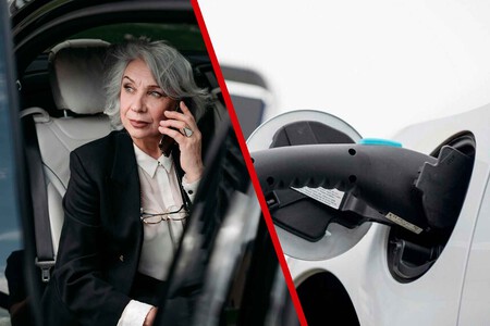 Coche eléctrico mujer anciana