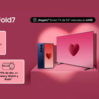 Un Galaxy Z Fold7 con más de 200 euros de descuento, funda y televisor de 55 pulgadas de regalo sí que es un regalo de San Valentín 