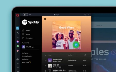 La nueva versión de Opera integra Spotify, Apple Music y YouTube Music directamente en la barra lateral