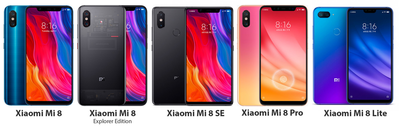Xiaomi Mi 8 Vs Mi 8 Explorer Vs Mi 8 Se Vs Mi 8 Pro Vs Mi 8 Lite Comparativa Xiaomi Mi 8 Vs Mi 8 Explorer Vs Mi 8 Se Vs Mi 8 Pro Vs Mi 8 Lite Comparativa