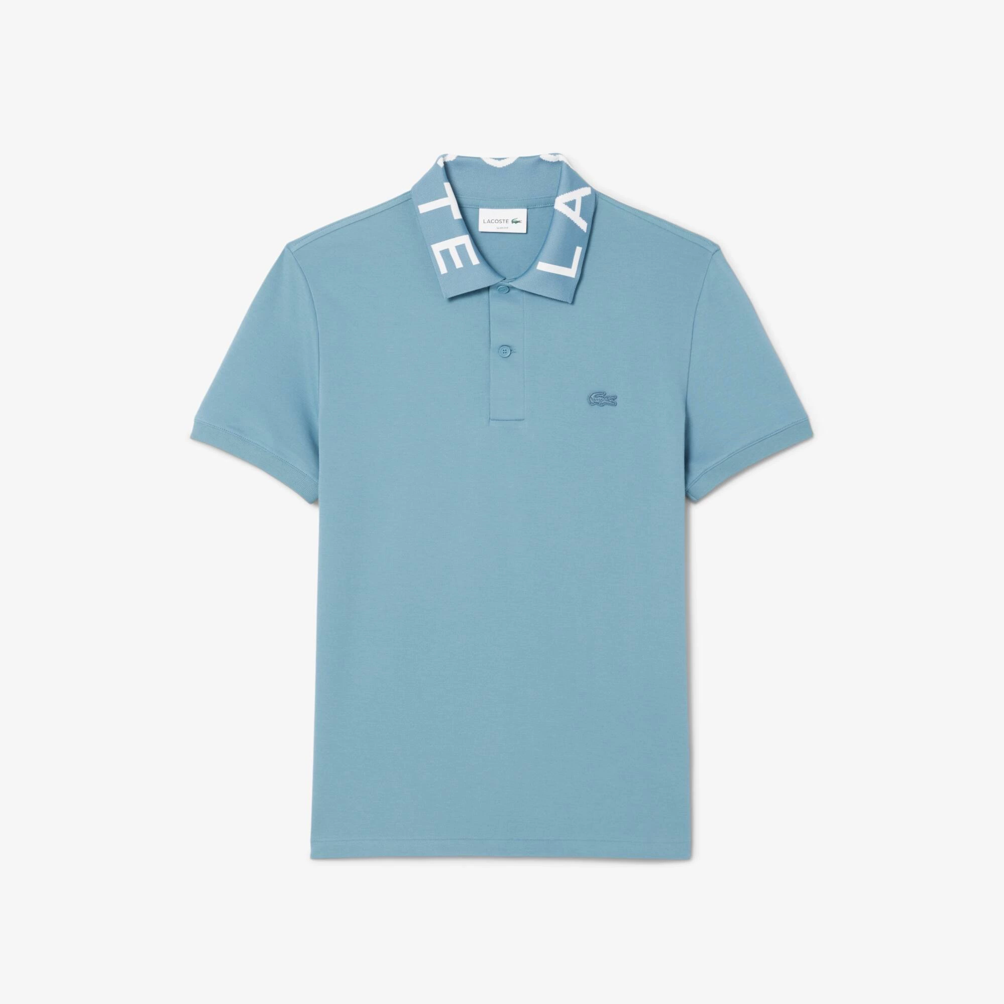 Polo de corte ajustado con detalles de marca en jacquard
