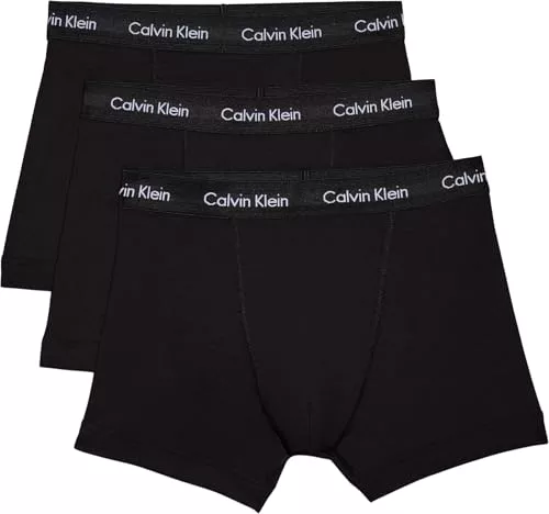 Calvin Klein Calzoncillos bóxer Hombre Pack de 3 Trunks Ropa Interior, Negro (Black W Black WB), L