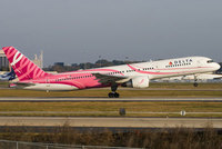 Delta pintó de rosa uno de sus aviones