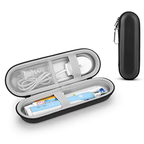 Estuche Eléctrico Dental para Braun Oral B/OralB PRO/Philips Sonicare/ATMOKO/Fairywill Cepillo Eléctrico Dental, Funda Caja Protector Viaje Universal Cubrir Bolso (Black Silver)