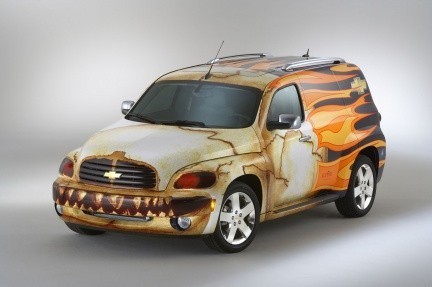 Dos variantes del Chevrolet HHR Panel Wagon en Nueva York