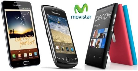 Precios Samsung Galaxy Note, Nokia Lumia 800 y Blackberry Curve 9380 con Movistar