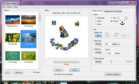 Shape Collage, crea fácilmente atractivos collages con tus imágenes