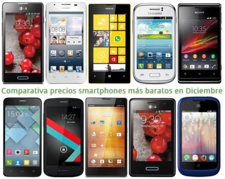 Comparativa precios smartphones más baratos con los operadores en Navidad