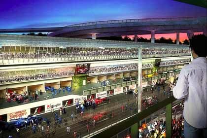 La calificación y la carrera en Singapur, por la noche