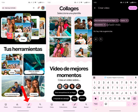 Google Fotos Crear