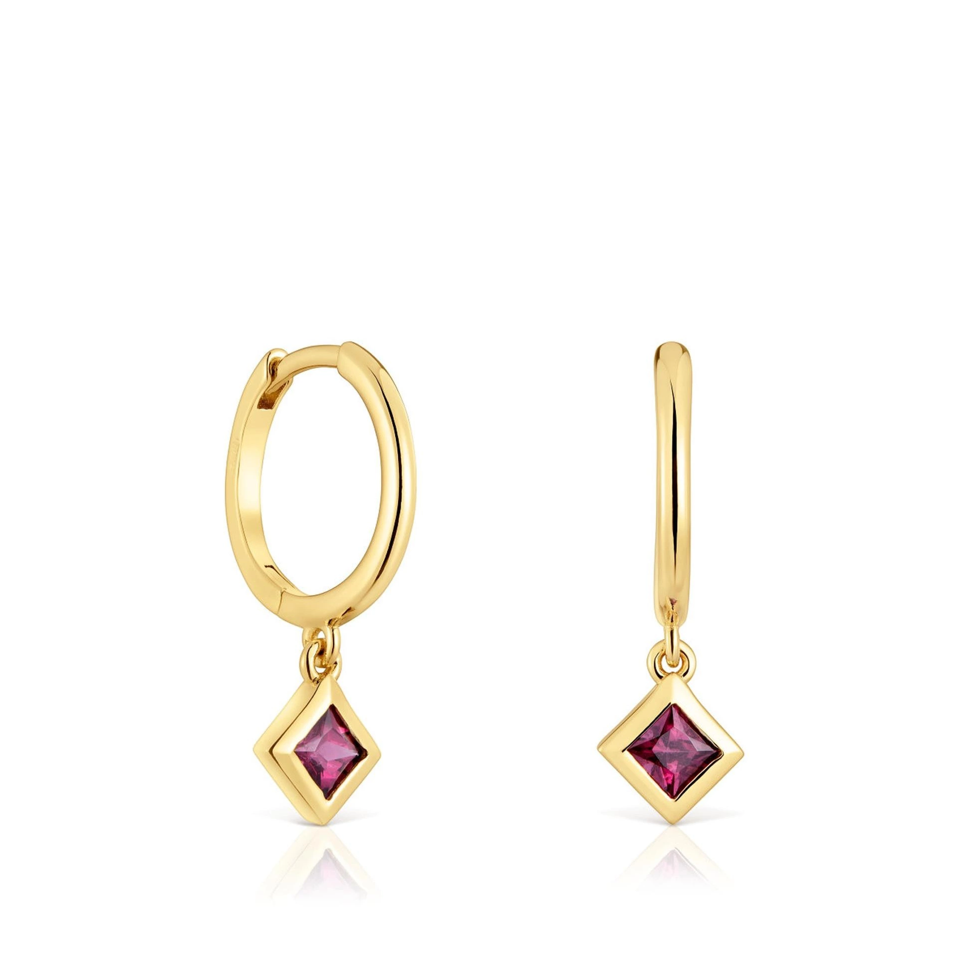 Pendientes Basic Colors de aro cortos bañados en oro 18 kt sobre plata

