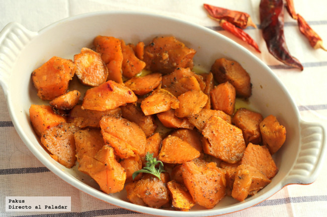 Guarnición de boniatos asados con especias, el acompañante ideal de tus asados de carne y pescado