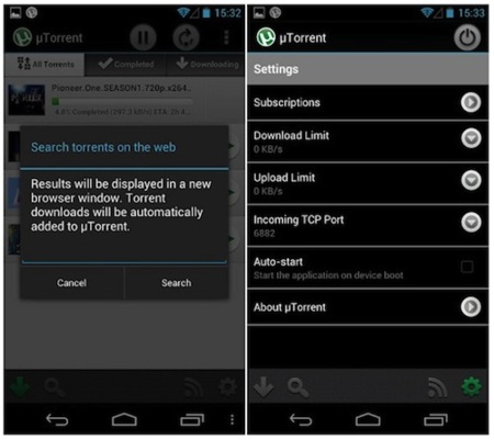 µTorrent llega a Android