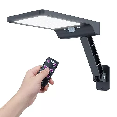 Foco Solar Exterior, COLBOR Farolas Solares LED Pared Jardín con Sensor de Movimiento con 3 Modos Ajustables IP65