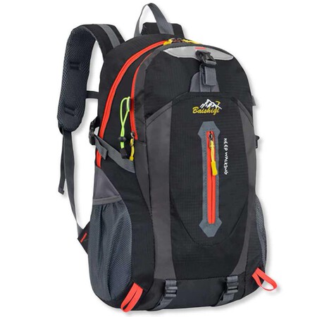 Mochila Impermeable 30 L Negra Con 6 Multiples Bolsillos