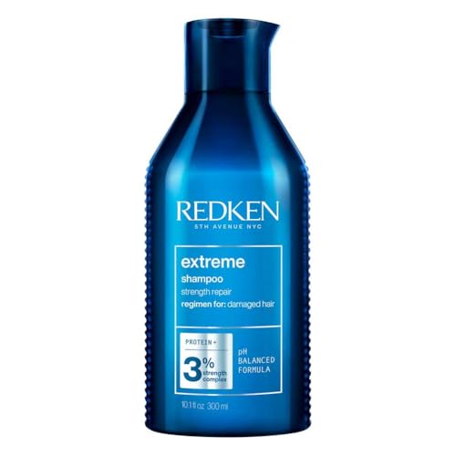 REDKEN Champú Extreme Para Cabello Dañado, Azul, Cedro, 300 Mililitro