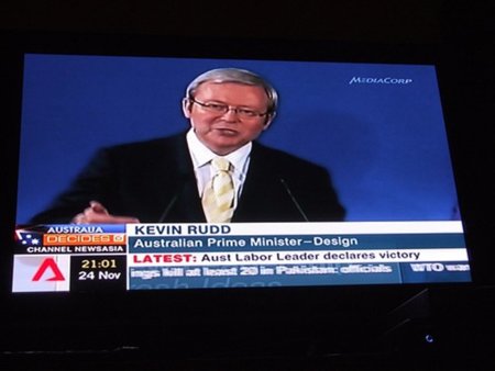 Cae Kevin Rudd primer ministro de Australia y adalid de la censura en la red