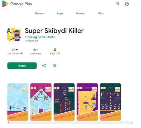 マルウェアが組み込まれたゲームの 1 つで、すでに Google Play から削除されています。 Dr.ウェブによる画像