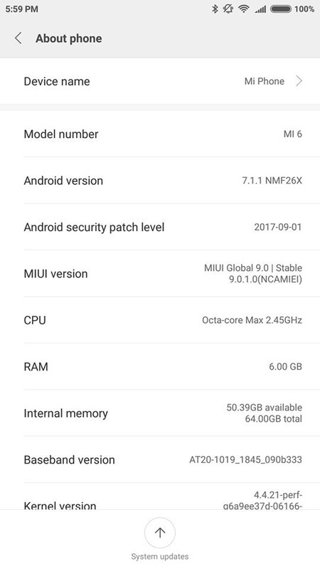 Xiaomi Mi6 Miui 9 Stable