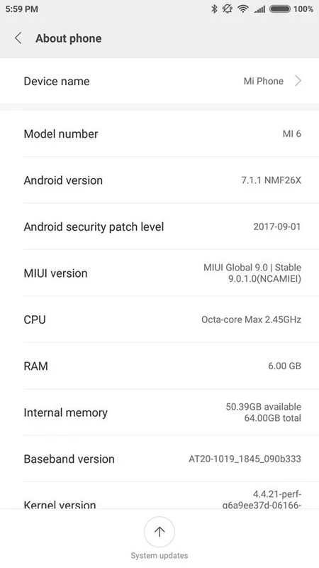 Xiaomi Mi6 Miui 9 安定版