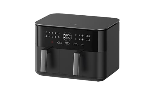 XIAOMI Freidora Dual Zone 10L, dos cestas con SYNC | Control NTC inteligente; 9 menús preestablecidos; 88.3% menos grasa; interior metálico; 30 min de mantenimiento