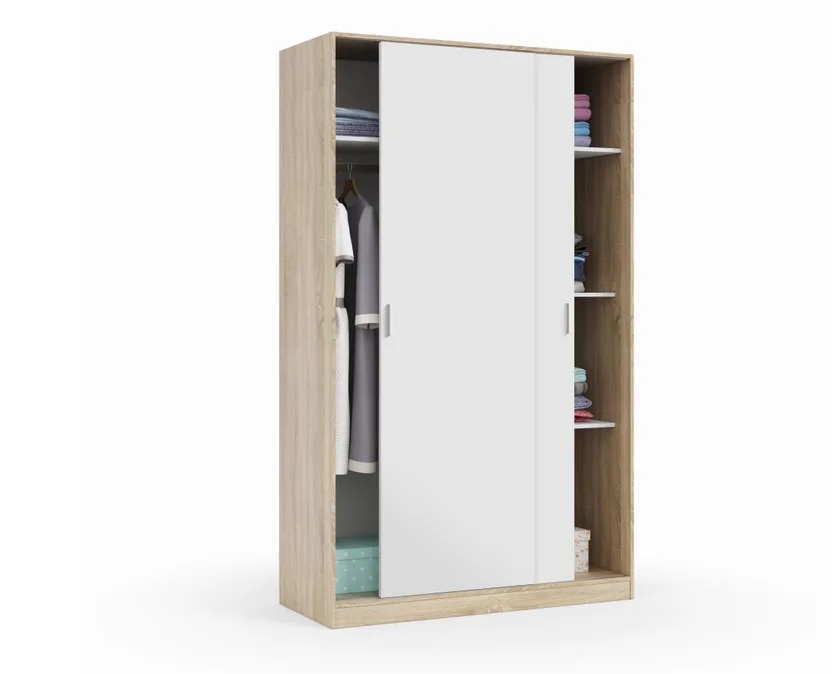 Wardrobe with 2 sliding doors AYALA White
